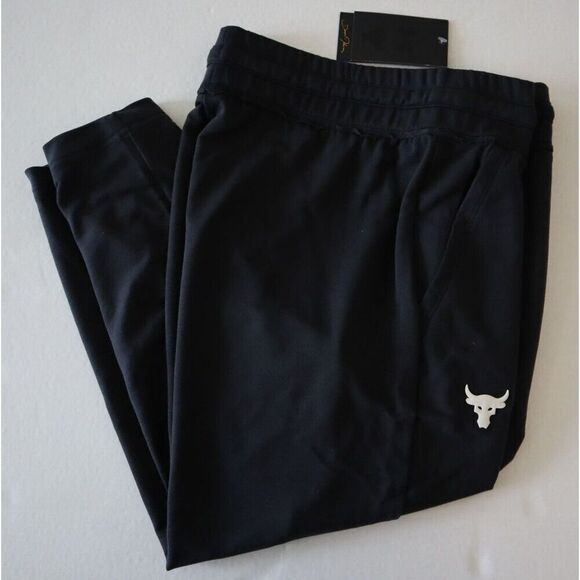Under Armour 1361060 001 Women's Sz L Black Project Rock Terry Cropped Pants - Picture 5 of 7